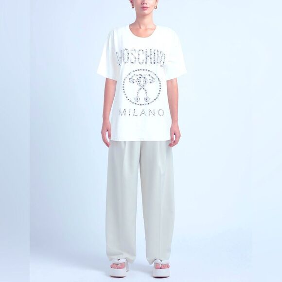 MOSCHINO - oversized tee with rhinestones - size XS ✨NWT✨ - Picture 5 of 15